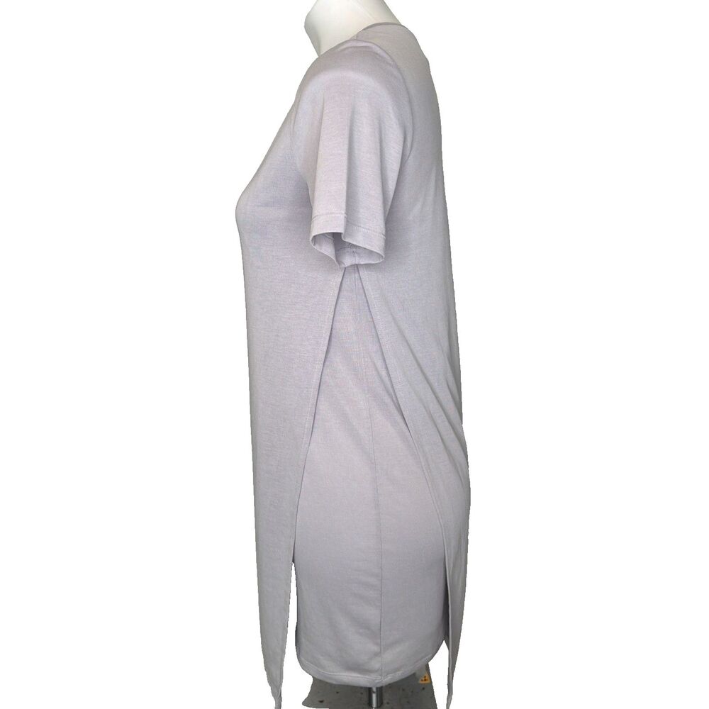 Club Monaco Gray T-Shirt Dress Side Slit XS Minimalist Quiet Luxury Capsule - Picture 3 of 8